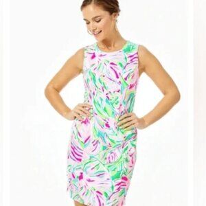 Lilly Pulitzer Mila Knit Shift Dress in Multi Croc My World print size 14 NWT